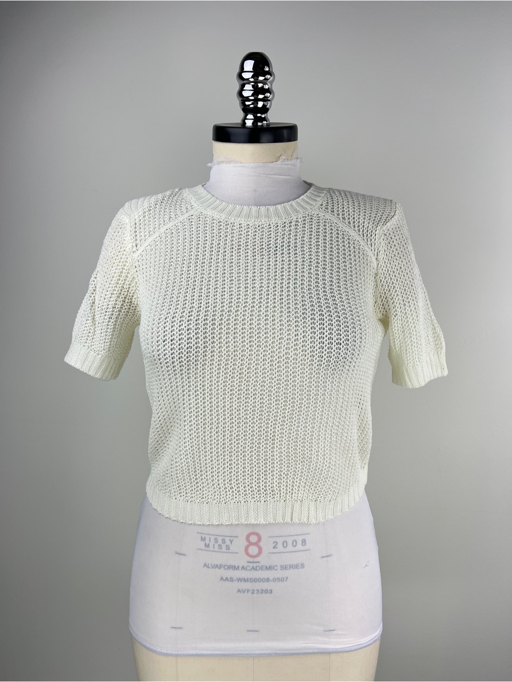 💚 3889. Women's Short Sleeve Knit Top in Off White